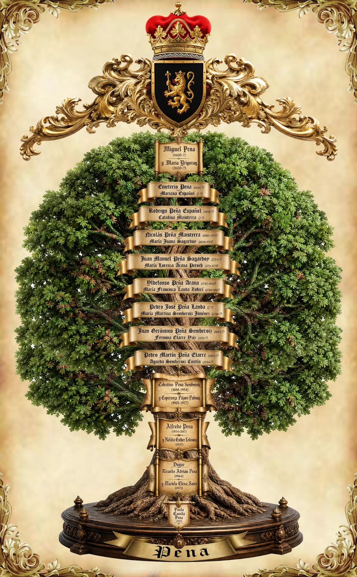 Árbol genealógico de la familia Pena